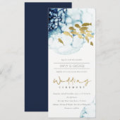 INVITATION ELÉGANT GOLD NAVY SOUS L'EAU MARIAGE POISSON DE ME (Devant / Derrière)