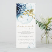 INVITATION ELEGANT GOLD NAVY UNDERWATER SEA FISH ENGAGEMENT (Debout devant)