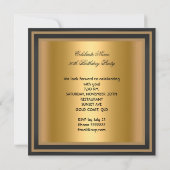 Invitation Elégant Gold On Gold Noir 50e Anniversaire (Dos)