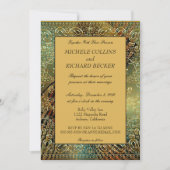 Invitation Elégant Gold Paisley (Devant)