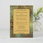 Invitation Elégant Gold Paisley (Debout devant)