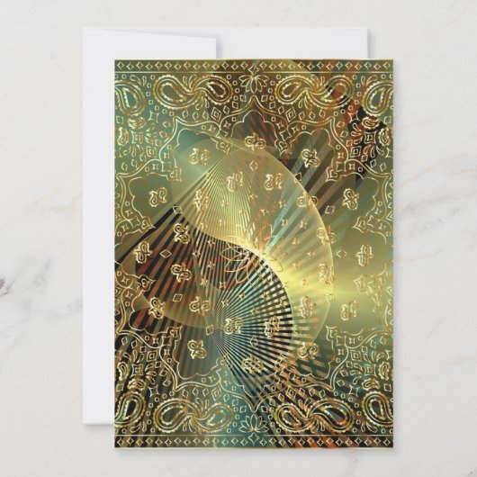 Invitation Elégant Gold Paisley (Dos)