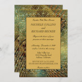 Invitation Elégant Gold Paisley (Devant / Derrière)