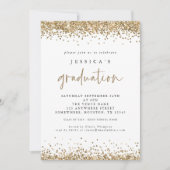 Invitation Elégant Gold Parties scintillant 2024 Graduation W (Devant)