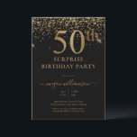 Invitation Elégant Gold Parties scintillant Fun Black 50th Bi<br><div class="desc">Elégant Black Gold Parties scintillant 50th Birthday Party Cet élégant design comprend un arrière - plan rose,  une parties scintillant dorée et des lettres de script personnalisées. Quelle belle façon d'invitation vos invités à cette occasion spéciale.</div>