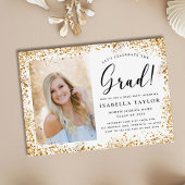 Invitation Elégant Gold Parties scintillant Graduation Party