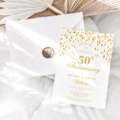 Invitation Elégant Gold Photo 50e anniversaire de Mariage