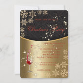 Invitation Elégant Gold Red Glass, Fête de Noël d'entreprise (Devant)