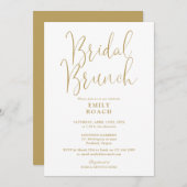 Invitation Elégant Gold Script Bridal Bunch Douche (Devant / Derrière)