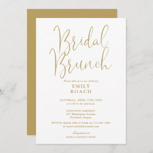 Invitation Elégant Gold Script Bridal Bunch Douche