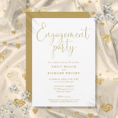 Invitation Elegant Gold Script Engagement Party