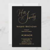 Invitation Elegant Gold Script "Hello Seventy" 70th Birthday (Devant)
