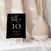 Invitation Élégant Gold Script Noms noirs Date Numéro de tabl