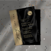 Invitation Élégant Gold Script Vous êtes Invité Logo de l'ent