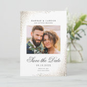 Invitation Elegant Gold Shimmer Mariage photo Enregistrer la  (Debout devant)
