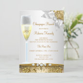 Invitation Elégant Gold Silver White Champagne Brunch (Debout devant)