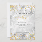 Invitation Elégant Gold Silver Xmas Winter Company (Devant)