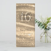 Invitation Elegant Gold Sparkle 16th Birthday Program Menu (Debout devant)