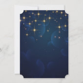 Invitation Elégant Gold Stars Marine Blue Sweet 16 (Dos)