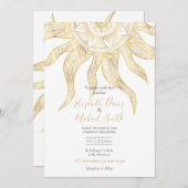 Invitation Elégant Gold Sun Mandala Design (Devant / Derrière)