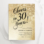 Invitation Elegant Gold Surprise 30e anniversaire<br><div class="desc">Elégante surprise 30e anniversaire invitation de fête. Design élégant en parties scintillant d'or et de noir. Caractéristiques police de script de typographie et confetti. Parfait pour une célébration anniversaire féminine élégante. Personnalisez avec vos propres détails. Message-moi si vous avez besoin d'âge personnalisé. Invitations Zazzle imprimées ou téléchargement instantané modèle imprimable...</div>