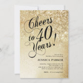 Invitation Elegant Gold Surprise 40e anniversaire (Devant)