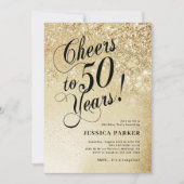 Invitation Elegant Gold Surprise 50e anniversaire (Devant)