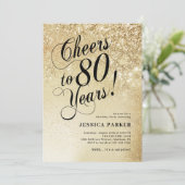 Invitation Elegant Gold Surprise 80e anniversaire (Debout devant)