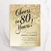 Invitation Elegant Gold Surprise 80e anniversaire