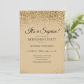 Invitation Elegant Gold Surprise Retraite Party (Debout devant)
