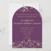 Invitation Elégant Gold Swirls Purple ou toute couleur (Devant)