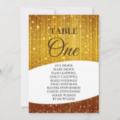 Invitation Élégant Gold Table Numéro 1 Tableau de sièges (Devant)