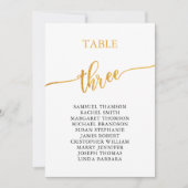 Invitation Elégant Gold Table Numéro 3 Seigneurs Graphique (Devant)