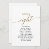 Invitation Élégant Gold Table Numéro 8 Seigneurs Graphique (Devant / Derrière)