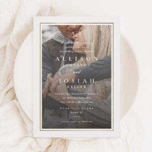 Invitation Elegant Gold Transparent Mariage photo