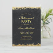 Invitation Elégant Gold Trim Velvet 2 Retraite Déjeuner (Debout devant)