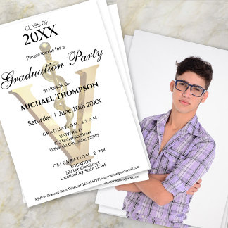 Invitation Elegant Gold Veterinary Graduation Party | Photo