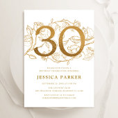 Invitation Elégant Gold White 30e anniversaire