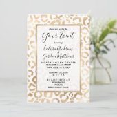 Invitation Elegant Gold White Leopard Cheetah Animal Print (Debout devant)