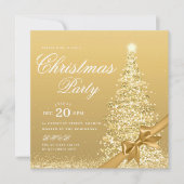 Invitation Elegant Gold Winter Christmas Tree Bow  (Devant)