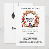 Invitation Elegant Gold Wreath Corporate Christmas Party Inv (Devant / Derrière)