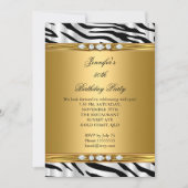 Invitation Elégant Gold Zebra Black Silver Diamond Anniversai (Devant)