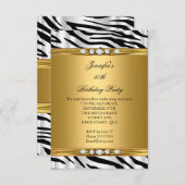 Invitation Elégant Gold Zebra Black Silver Diamond Anniversai (Devant / Derrière)