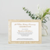 Invitation Élégant Golden 50th Script Anniversaire de Mariage (Debout devant)