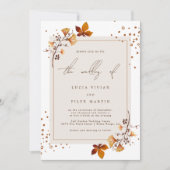 Invitation Elégant Golden Autumn Leaf Mariage photo (Devant)