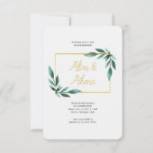 Invitation Elégant Golden Eucalyptus Feuille verdure (Devant)