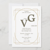 Invitation Elégant Golden Lines Moderne Luxueux Mariage (Devant)