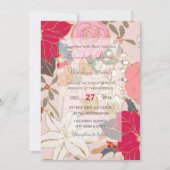 Invitation Élégant Golden Strokes Colorful Winter Floral (Devant)