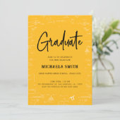 Invitation Elegant Golden Yellow Graduate Math Graduation (Debout devant)
