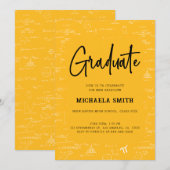 Invitation Elegant Golden Yellow Graduate Math Graduation (Devant / Derrière)